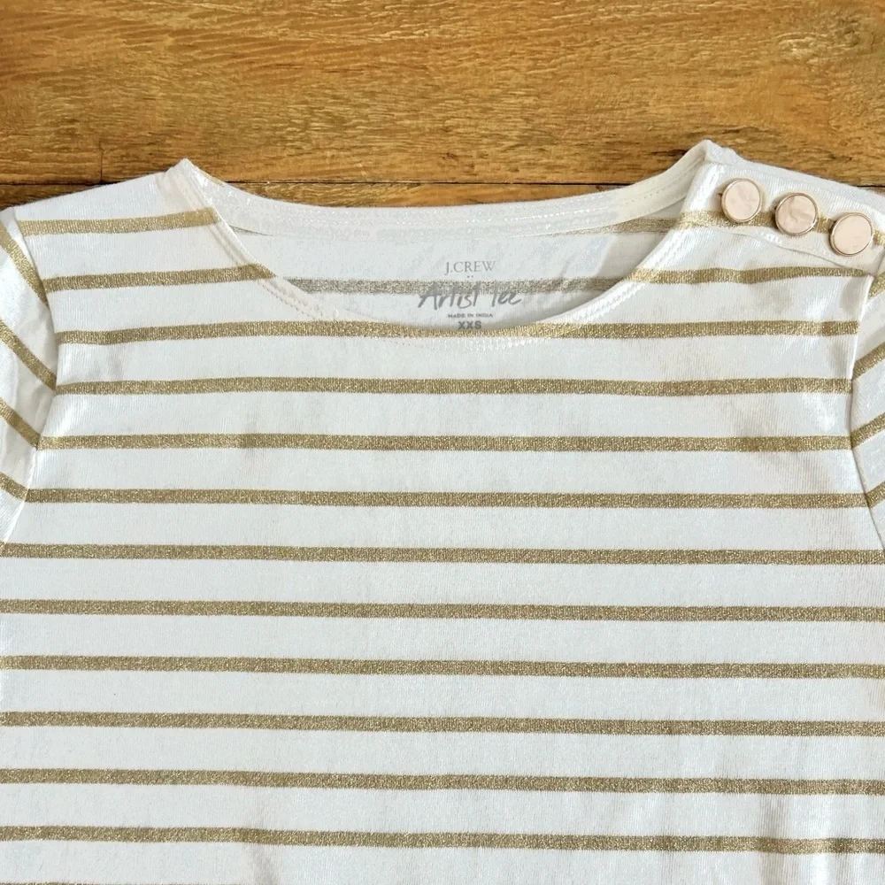 JCREW Artist Tee in Ivory and Gold stripes - Picture 10 of 10